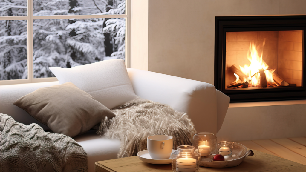 best windows for cold climates. Window with fire place