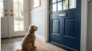 Dog at door